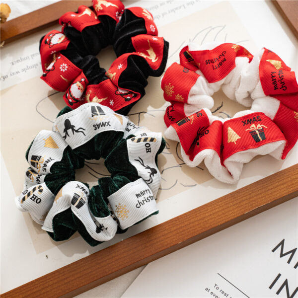 Wholesale Autumn and Winter Christmas Ribbon Fleece Colon All-match Hair Rope Hair Rope Hair Accessories Headwear