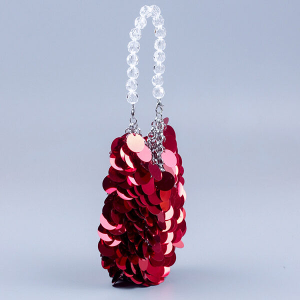 oly-25191e378695d02f72a4b95eb5fc4fc5 Wholesale selling women's bag handmade bright red sequined beaded woven net red handbag shiny mobile phone bag niche banquet bag