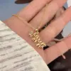 Wholesale Jewelry Elegant MOM Heart Shape Copper Zirconia 18K Gold Plated Inlaid Zircon Pendant Necklace Cable Chain Twisted Rope Chain