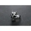 oly-256181c8b3d145e194cd20639d1e3de8 Wholesale Men's Vintage Titanium Steel Skull Ring With Black Rubber Inlay Streetwear Accessory