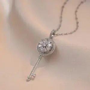 X0411 Steel Large Rotating Necklace
