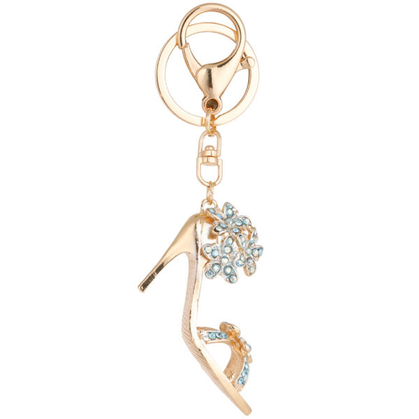 oly-2567addcc871432e2628960e42cf9860 Wholesale Color Diamond High Heels Car Keychain Bag Accessories Pendant Key Chain Small Gift Hanging Buckle