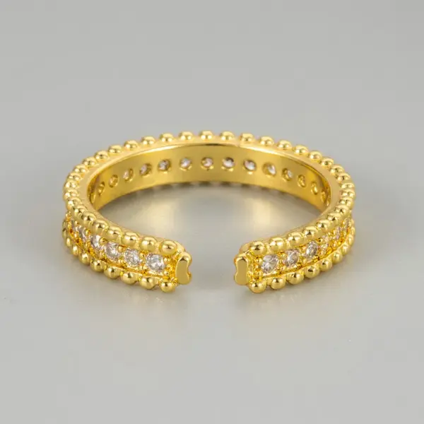 Wholesale New Full Diamond Design Open Ring Women's Style Light Luxury Elegant High-end Niche Fashion All-match Ring For Women