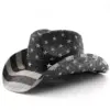 Wholesale American Flag Cowboy Style Straw Hat With Flat Brim Featuring UV Protection, Polyester Material And Star Craft