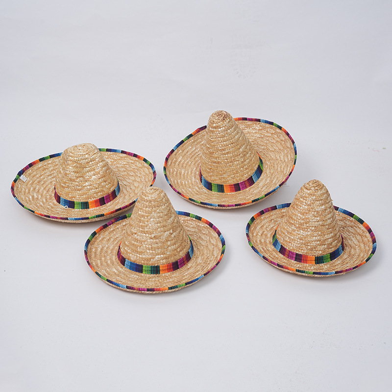 Wholesale cross-border Amazon Mexico woven straw hat outdoor sunscreen straw hat dance photo props