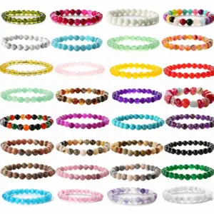Wholesale Retro Solid Color Beaded Natural Stone Bracelets