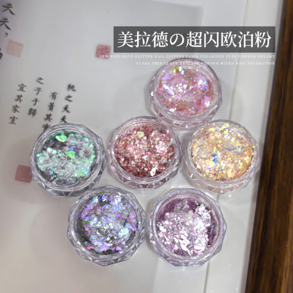 Wholesale Maillard Mixed Nail Art Accessories Exploding Aurora Ultra-Thin Brocade Fantasy Colorful Edelweiss Pink Sequin Glitter