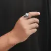 Wholesale 304 Stainless Steel Wolf Head PVD Coated 18K Real Gold Plated Simple Style Waterproof Non Tarnish Polishing Rings