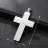 Wholesale Electroplated Titanium Steel Cross Pendant For Men's In Steel Color, Perfect For Spring