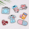 Wholesale quicksand cartoon nurse clothes medical personalized bag jewelry acrylic pin cute DIY patch