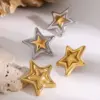 Wholesale 1 Pair Classic Style Commute Pentagram Mixed Metal Plating 304 Stainless Steel 18K Gold Plated Ear Studs