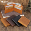Wholesale Trendy cow retro cowhide wallet men's short rfid anti-theft brush genuine leather 2-fold wallet simple gift wallet