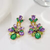 oly-25fd9272adb9281b3aaa953b472f5352 Wholesale Green Saint Parkside Earrings Irregular Crystal Flower Earrings Light Luxury High Sense Design