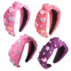 Wholesale Headband for Women, Pearl Knotted Fabric Love Accessories, Valentine's Day Holiday Headband, Hair Accessories