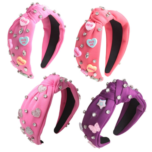 Wholesale Headband for Women, Pearl Knotted Fabric Love Accessories, Valentine's Day Holiday Headband, Hair Accessories