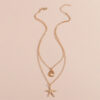 oly-2620124ccec48e3b1f283a0de49d406b Wholesale Jewelry Simple Beach Shell Starfish Five-Pointed Star Double-Layer Necklace Necklace for Women Shein Style