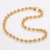 Wholesale AML Trendy Hip-Hop 304 Stainless Steel 10mm Round Bead Chain 18k Gold Plated Bracelet Necklace Set