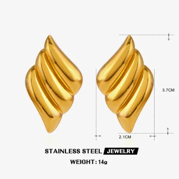 Wholesale Ion Plating (IP) 18K Gold Plated Heart Shape Wings 304 Stainless Steel IG Style Waterproof Non Tarnish Ear Studs