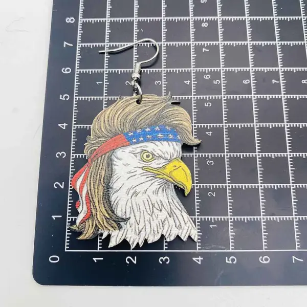 Wholesale New Independence Day Wooden Eagle Earrings American Flag Headscarf July 4th Jewelry Geometric Pattern Letter Numeric Heart Shaped