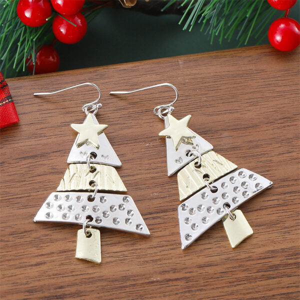 Wholesale Christmas Two-Color Earrings Necklace Gift Personalized Creative Exaggerated Holiday Carnival Jewelry for Women