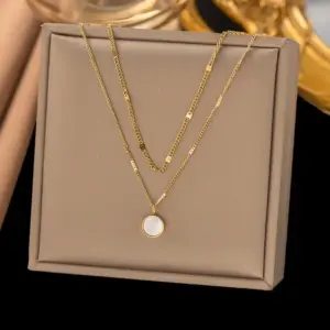 [Xlh34] Double round White Shell / Gold
