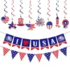 Wholesale American Independence Day Party Decoration Spiral Flags Bunting Hanging Decorations Holiday Party Arrangement Paper Materials