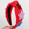 oly-2667c7705b247371c0a846773aef631f Wholesale Sequin Big Star Headband Fabric Party Headband American Independence Day Bow Hair Accessory Simple Women's Suitable