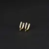 Wholesale Paper Clip Earrings For Women With Copper Posts, Electroplated And 14K Real Gold Plated Featuring Zircon Inlay