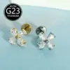 oly-268ded6bad25d272144d38844717a3a5 Wholesale G23 Titanium Alloy Piercing Jewelry Flower Inlaid Zircon Lip Stud Lip Ring Nose Stud Helix Stud Ear Cartilage Stud In Stock