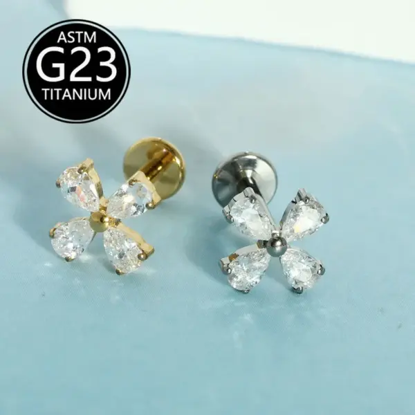 oly-268ded6bad25d272144d38844717a3a5 Wholesale G23 Titanium Alloy Piercing Jewelry Flower Inlaid Zircon Lip Stud Lip Ring Nose Stud Helix Stud Ear Cartilage Stud In Stock