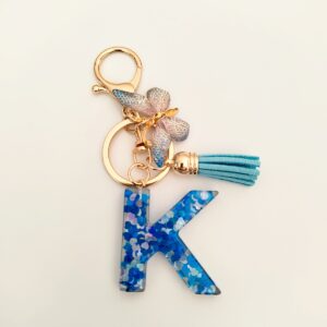 Blue letter keychain pendant/K