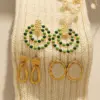 Wholesale Vacuum Electroplating (In Furnace) 18K Gold Plated Geometric Pattern Wreath 304 Stainless Steel Casual Elegant Ethnic Style Bohemian Style (Floral Print) Women's Earrings