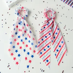 Wholesale American Flag Hair Tie For Women In Chiffon, Perfect For Independence Day And Spring And Summer