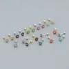 Wholesale 925 Sterling Silver Turquoise Rhinestones Flower Ear Studs