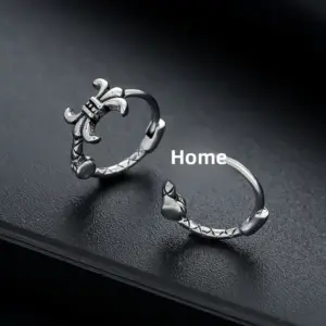Wholesale Unisex Titanium Steel Cross Earrings Non-Fading Vintage Anchor Design Versatile Jewelry Unisex