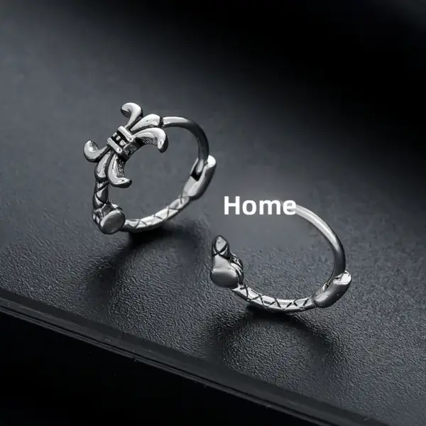 Wholesale Unisex Titanium Steel Cross Earrings Non-Fading Vintage Anchor Design Versatile Jewelry Unisex