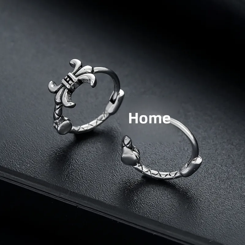 Wholesale Unisex Titanium Steel Cross Earrings Non-Fading Vintage Anchor Design Versatile Jewelry Unisex