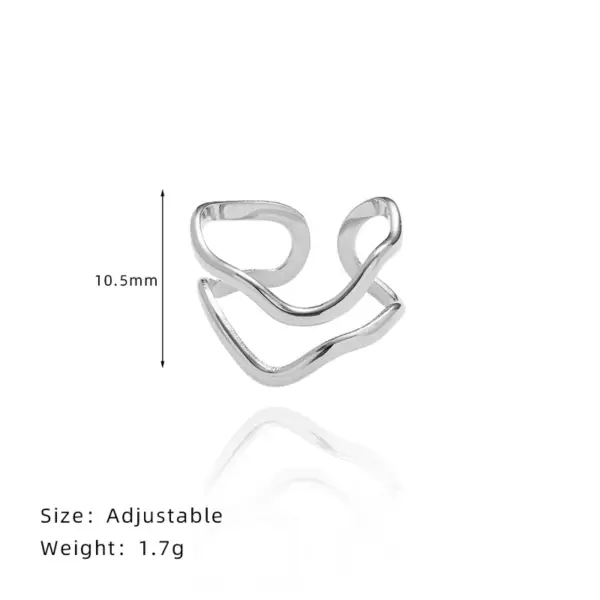 Wholesale Vacuum Plating Real Gold Plated 18K Gold Solid Color 304 Stainless Steel IG Style Simple Style Waterproof Non Tarnish Open Rings