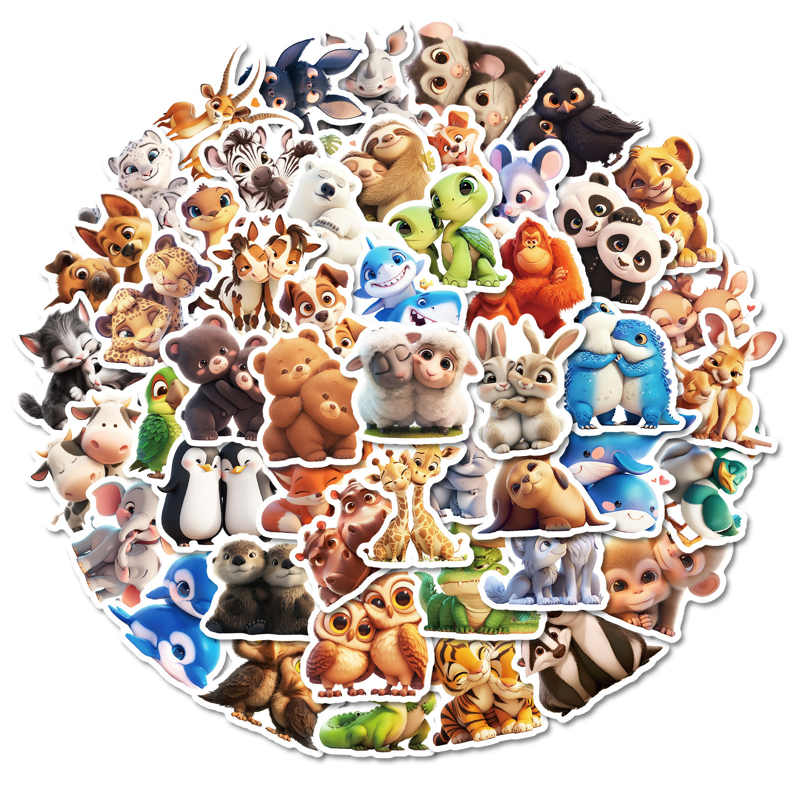 Wholesale 50 warm small animal graffiti stickers all kinds of small animal to touch creative waterproof stickers foreign trade