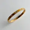 Wholesale Simple Style Round Titanium Steel Plating Inlay Zircon 18k Gold Plated Bangle