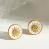 Wholesale Sun Independence Day Jewelry Set For Unisex Featuring 304 Stainless Steel With 18K Real Gold Plated Ball Chain