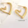 Wholesale 304 Stainless Steel Heart Shape Long-Lasting Plated Golden Plated Wedding Sexy Pastoral Earrings