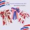oly-26dfae2d0c4c98d181ae1fab14e5ae45 Wholesale Small Size Linen Stars American Independence Day Decoration Party Supplies Bowknot Tablecloth Hanging Decorations