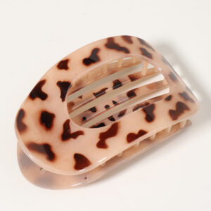 Oval hairpin-light leopard print / Ps+silica gel