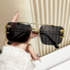 Wholesale trendy frameless sunglasses Leopard head fashion trimming sunglasses men's temperament women's online celebrity street glasses