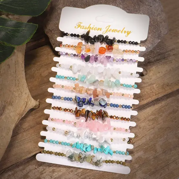 oly-26ec99db9540560cca52e5a9dddc43db Wholesale Fashion Irregular Colorful Solid Color Natural Stone Seed Bead Handmade Bracelets In Bulk