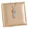 Wholesale Fashionable Titanium Steel Necklace With Embedded Diamonds Feathers Bohemian Style Simple Design For Women Jewelry Accessory