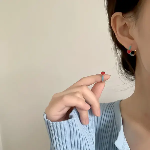 Wholesale 1 Pair Fashion Heart Shape Copper Plating Earrings