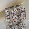 Wholesale Copper Zircon U Shape Shiny Hoop Earrings For Women'S