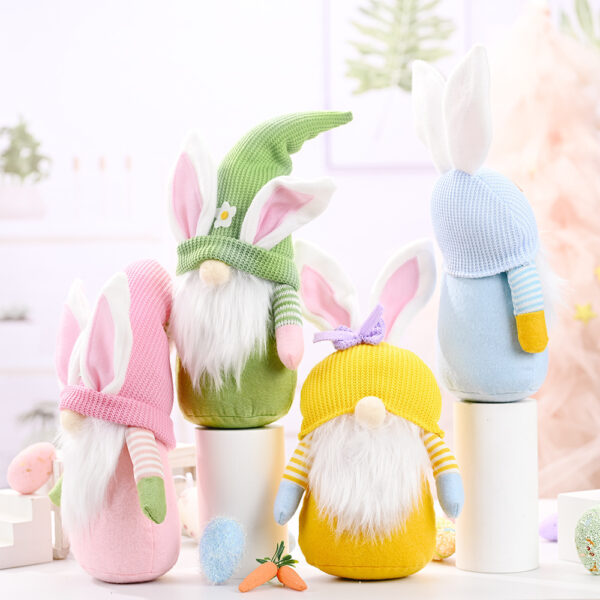 oly-271f864cd15f70b70e421068e09530d5 Wholesale Easter Bunny Knitted Color Dwarf Doll Elf Doll Ornament Home Decoration Supplies